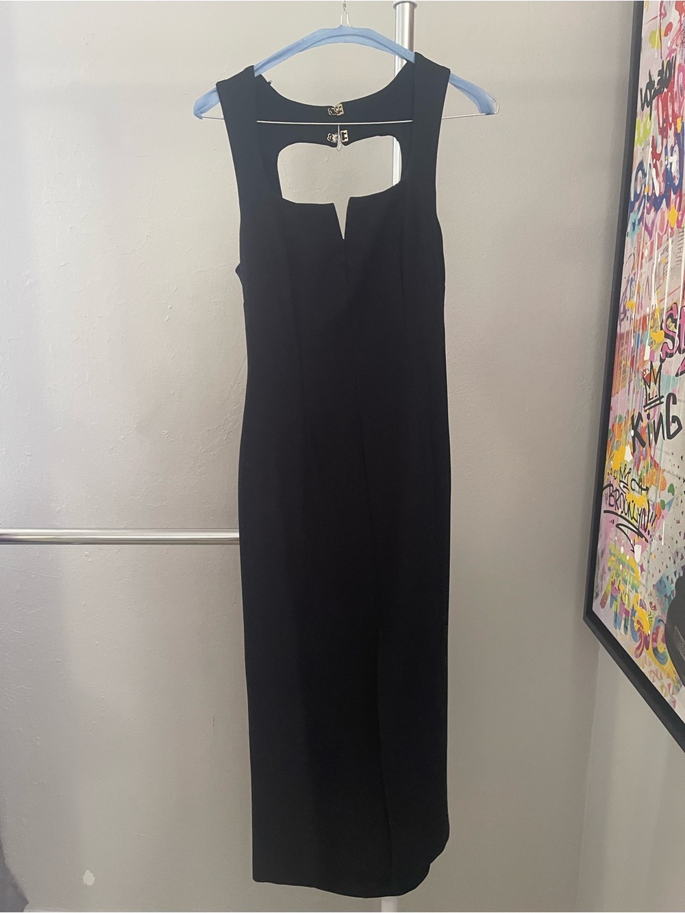 Zara Black Sleeveless Maxi Dress with Front Cutout